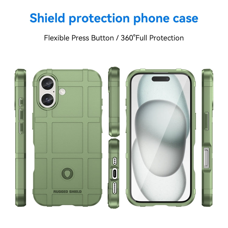 For iPhone 16 Plus Full Coverage Shockproof TPU Phone Case(Green) - iPhone 16 Plus Cases by PMC TechLife | Online Shopping South Africa | PMC TechLife | Buy Now Pay Later Mobicred