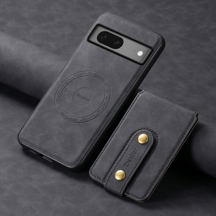 For Google Pixel 7 5G Denior D14 NK Retro Pattern MagSafe Magnetic Card Holder Leather Phone Case(Black) - Google Cases by Denior | Online Shopping South Africa | PMC TechLife | Buy Now Pay Later Mobicred