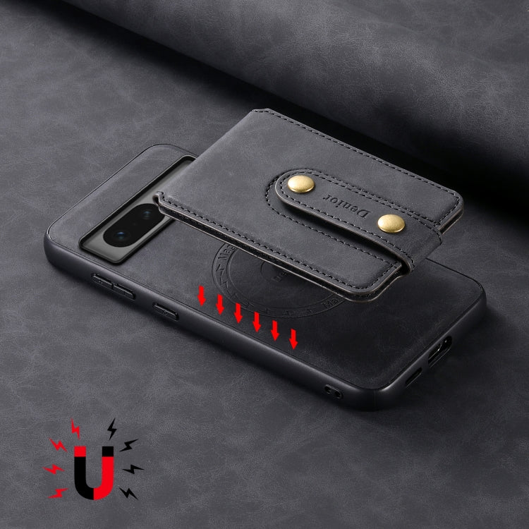 For Google Pixel 7 5G Denior D14 NK Retro Pattern MagSafe Magnetic Card Holder Leather Phone Case(Black) - Google Cases by Denior | Online Shopping South Africa | PMC TechLife | Buy Now Pay Later Mobicred