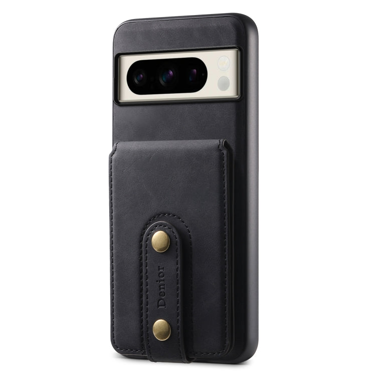 For Google Pixel 8 Pro Denior D14 NK Retro Pattern MagSafe Magnetic Card Holder Leather Phone Case(Black) - Google Cases by Denior | Online Shopping South Africa | PMC TechLife | Buy Now Pay Later Mobicred