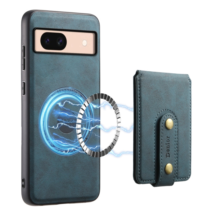 For Google Pixel 8a Denior D14 NK Retro Pattern MagSafe Magnetic Card Holder Leather Phone Case(Blue) - free shipping - PMC TechLife - Order now!