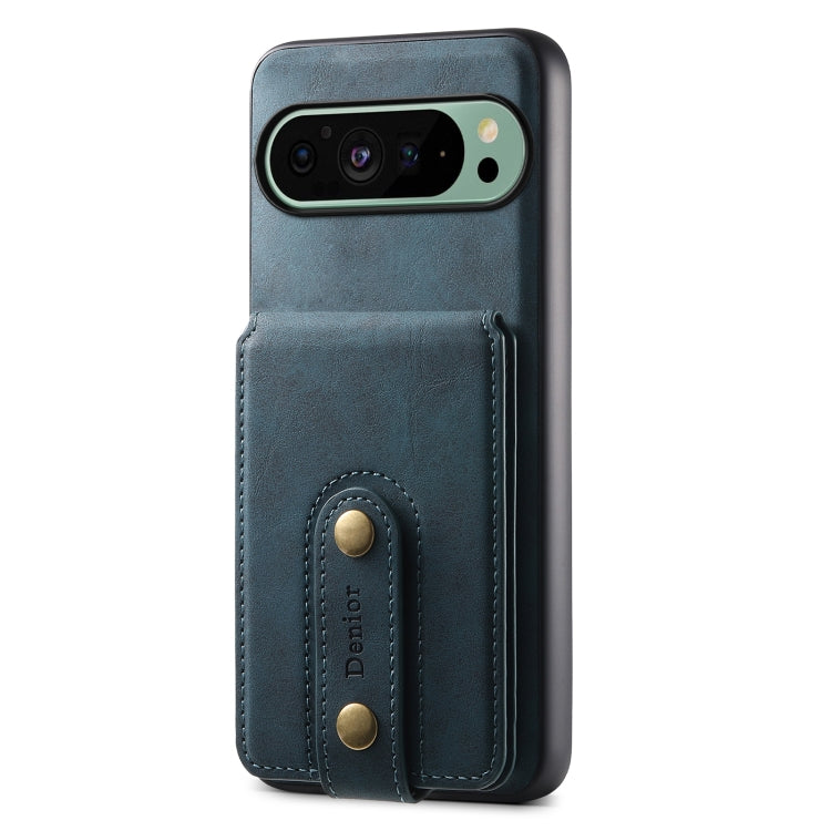 For Google Pixel 9 Denior D14 NK Retro Pattern MagSafe Magnetic Card Holder Leather Phone Case(Blue) - free shipping - PMC TechLife - Order now!