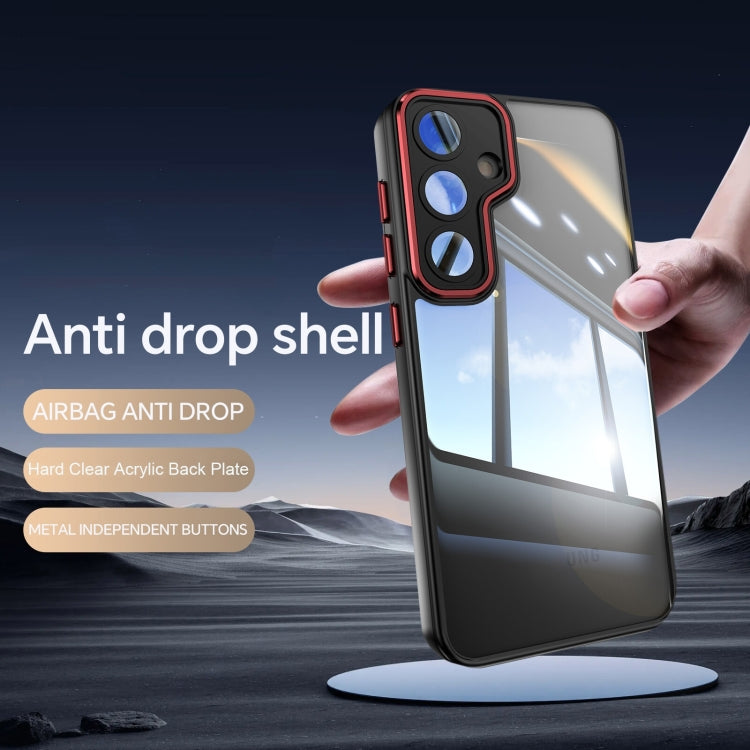 For Samsung Galaxy S25 5G Acrylic Hybrid TPU Armor Shockproof Phone Case(Black Red) - Galaxy S25 5G Cases by PMC Jewellery | Online Shopping South Africa | PMC Jewellery | Buy Now Pay Later Mobicred
