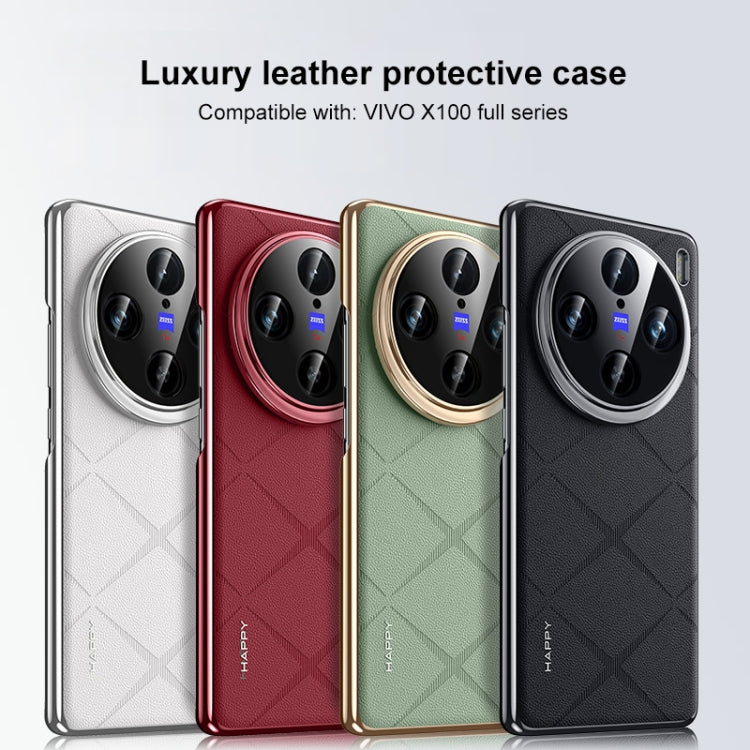 For vivo X100 Pro / X100s Pro Plain Leather PC Phone Case(Black) - vivo Cases by PMC TechLife | Online Shopping South Africa | PMC TechLife | Buy Now Pay Later Mobicred