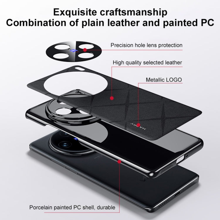 For vivo X100 Pro / X100s Pro Plain Leather PC Phone Case(Black) - vivo Cases by PMC TechLife | Online Shopping South Africa | PMC TechLife | Buy Now Pay Later Mobicred