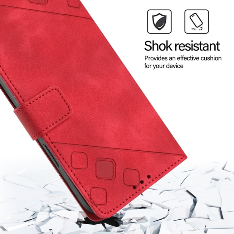 For Tecno Spark Go 2024 / Spark 20C Skin Feel Embossed Leather Phone Case(Red) - Tecno Cases by PMC Jewellery | Online Shopping South Africa | PMC Jewellery | Buy Now Pay Later Mobicred