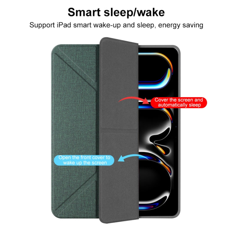 For iPad Air 13 2024 Mutural Multi-fold Smart Leather Tablet Case(Green) - free shipping - PMC TechLife - Order now!
