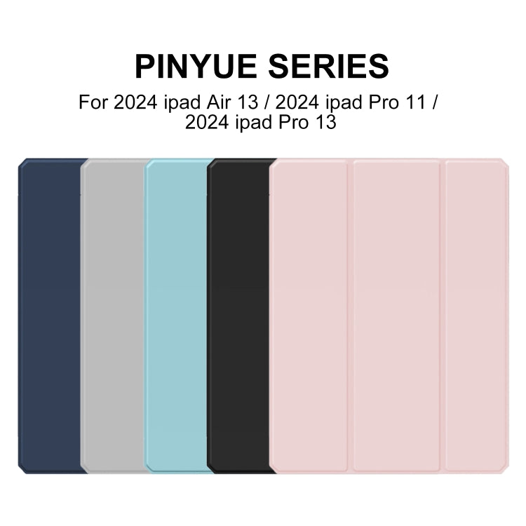 For iPad Pro 13 2024 Mutural Pinyue Series Smart Leather Tablet Case(Black) - free shipping - PMC TechLife - Order now!
