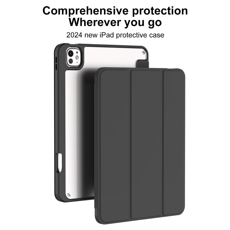 For iPad Pro 13 2024 Mutural Pinyue Series Smart Leather Tablet Case(Black) - free shipping - PMC TechLife - Order now!