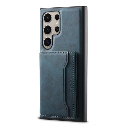 For Samsung Galaxy S24 Ultra 5G Denior D13 Retro Texture Leather MagSafe Card Bag Phone Case(Blue) - Galaxy S24 Ultra 5G Cases by Denior | Online Shopping South Africa | PMC Jewellery | Buy Now Pay Later Mobicred