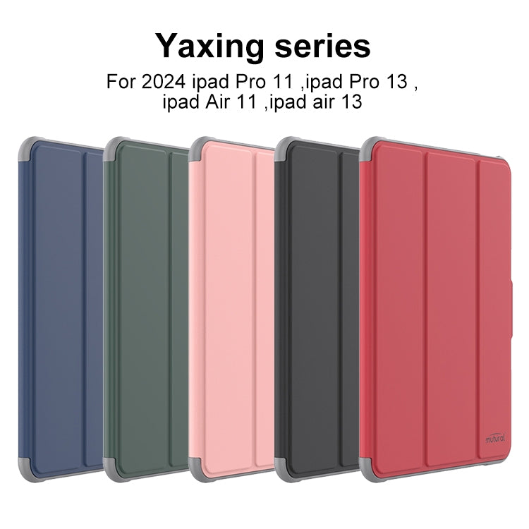 For iPad Pro 11 2024 Mutural PC Hybrid TPU Leather Smart Tablet Case(Pink) - iPad Pro 11 2024 Cases by Mutural | Online Shopping South Africa | PMC TechLife | Buy Now Pay Later Mobicred