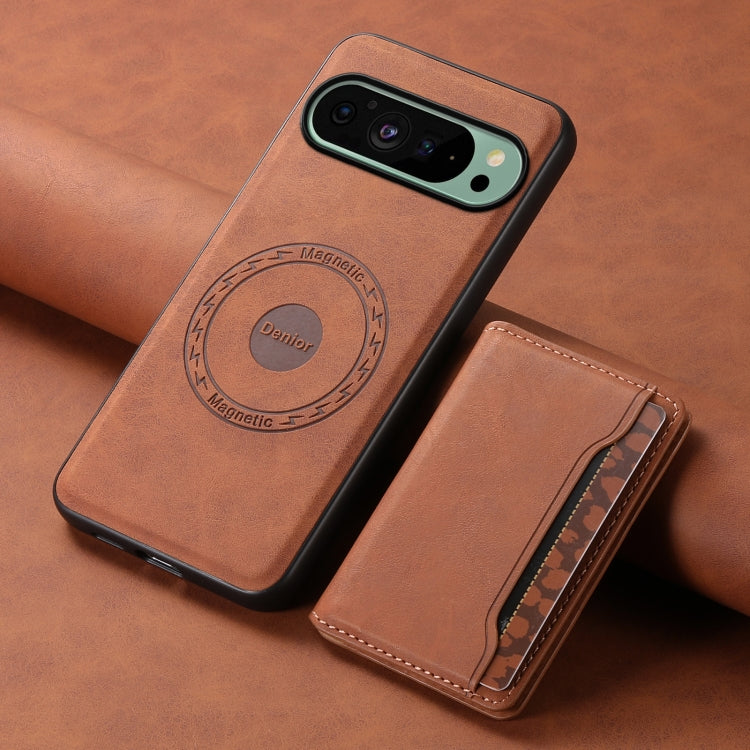 For Google Pixel 9 Denior D13 Retro Texture Leather MagSafe Card Bag Phone Case(Brown) - free shipping - PMC TechLife - Order now!