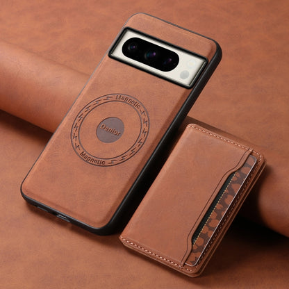 For Google Pixel 8 Pro Denior D13 Retro Texture Leather MagSafe Card Bag Phone Case(Brown) - Google Cases by Denior | Online Shopping South Africa | PMC Jewellery | Buy Now Pay Later Mobicred