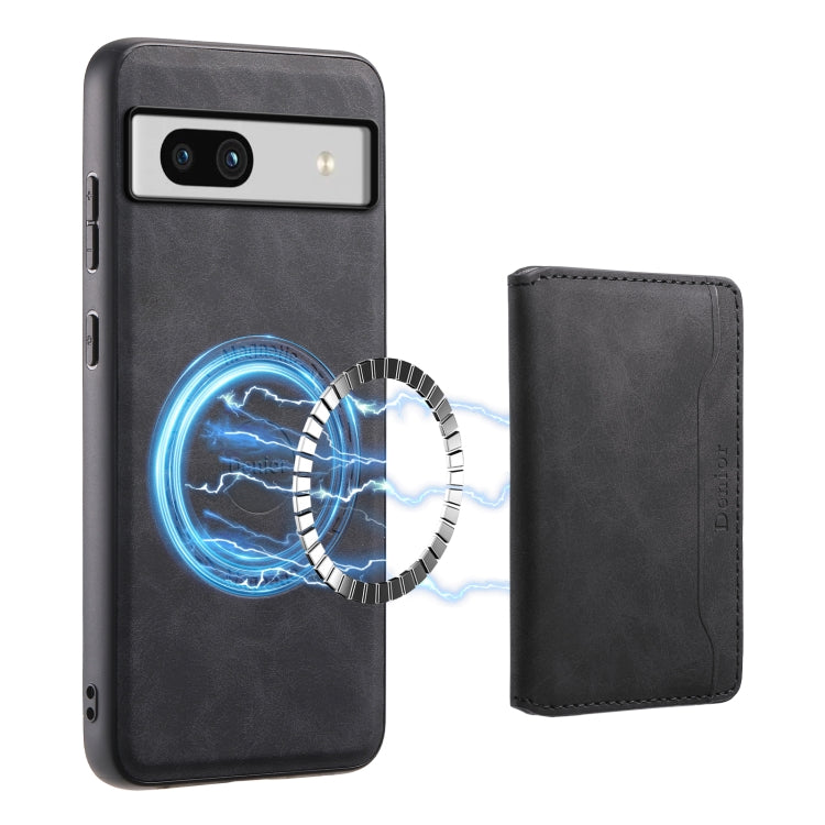 For Google Pixel 7a Denior D13 Retro Texture Leather MagSafe Card Bag Phone Case(Black) - free shipping - PMC TechLife - Order now!