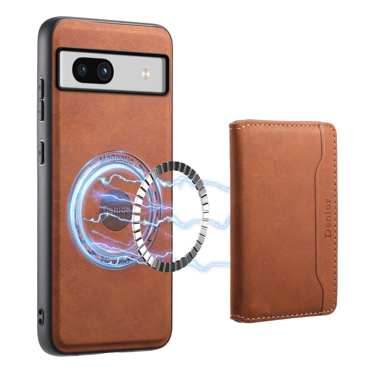 For Google Pixel 7a Denior D13 Retro Texture Leather MagSafe Card Bag Phone Case(Brown) - free shipping - PMC TechLife - Order now!