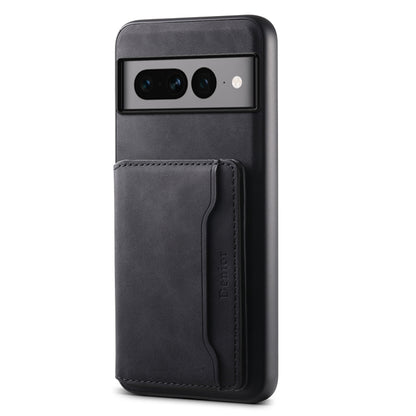 For Google Pixel 7 Pro 5G Denior D13 Retro Texture Leather MagSafe Card Bag Phone Case(Black) - Google Cases by Denior | Online Shopping South Africa | PMC Jewellery | Buy Now Pay Later Mobicred