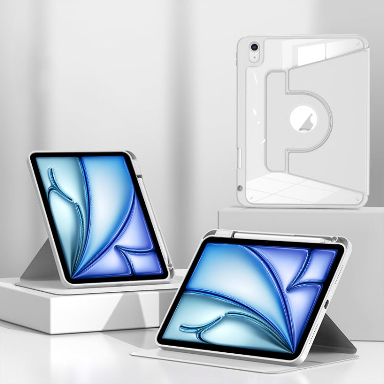 For iPad Air 11 2025 / 2024 Magnetic Split Leather Smart Tablet Case with Pen Slot(White) - iPad Air 11 2025 / 2024 Cases by PMC TechLife | Online Shopping South Africa | PMC TechLife | Buy Now Pay Later Mobicred