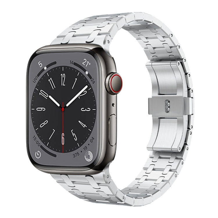 For Apple Watch Series 9 45mm PG94 Dual-link Modified Stainless Steel Watch Band(Silver) - free shipping - PMC TechLife - Order now!