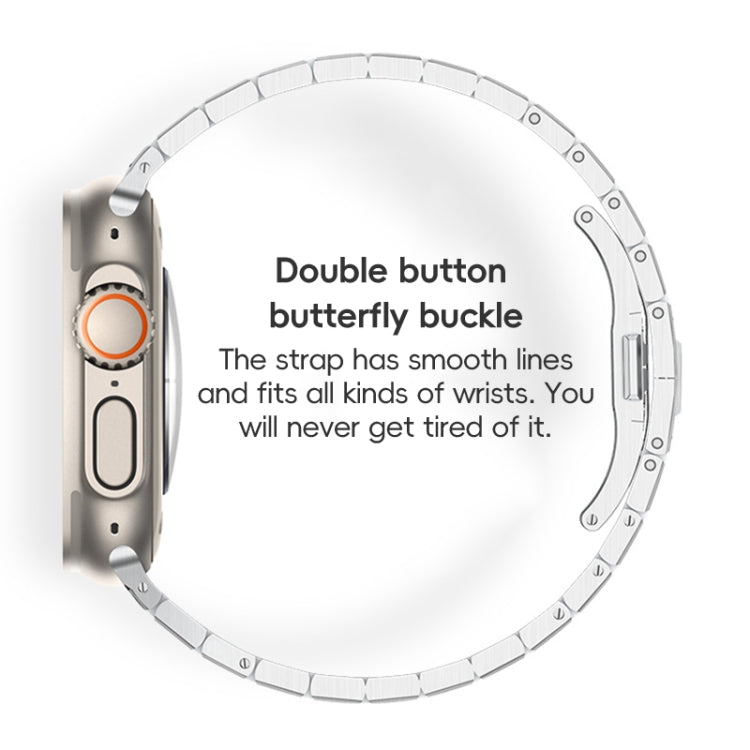For Apple Watch Series 9 41mm PG94 Dual-link Modified Stainless Steel Watch Band(Silver) - free shipping - PMC TechLife - Order now!