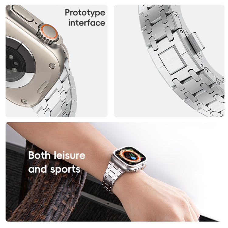 For Apple Watch SE 40mm PG94 Dual-link Modified Stainless Steel Watch Band(Silver) - free shipping - PMC TechLife - Order now!