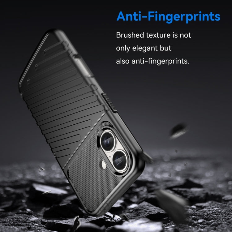 For iPhone 16 Thunderbolt Shockproof Soft TPU Phone Case(Black) - iPhone 16 Cases by PMC TechLife | Online Shopping South Africa | PMC TechLife | Buy Now Pay Later Mobicred