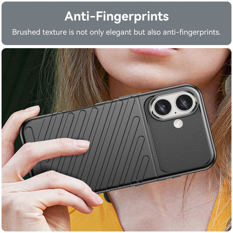 For iPhone 16 Thunderbolt Shockproof Soft TPU Phone Case(Black) - iPhone 16 Cases by PMC TechLife | Online Shopping South Africa | PMC TechLife | Buy Now Pay Later Mobicred