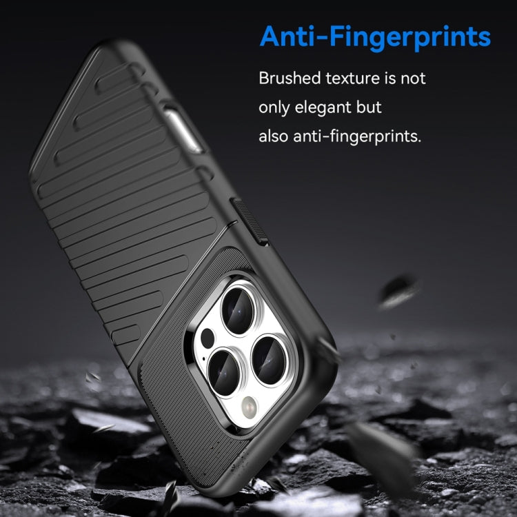 For iPhone 16 Pro Thunderbolt Shockproof Soft TPU Phone Case(Black) - iPhone 16 Pro Cases by PMC TechLife | Online Shopping South Africa | PMC TechLife | Buy Now Pay Later Mobicred