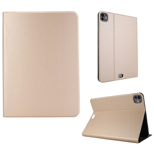 For iPad Pro 13 2024 Stretch Voltage Plain Leather Smart Tablet Case(Gold) - iPad Pro 13 2024 Cases by PMC Jewellery | Online Shopping South Africa | PMC Jewellery | Buy Now Pay Later Mobicred