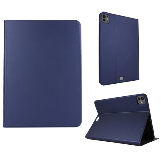 For iPad Pro 13 2024 Stretch Voltage Plain Leather Smart Tablet Case(Dark Blue) - iPad Pro 13 2024 Cases by PMC Jewellery | Online Shopping South Africa | PMC Jewellery | Buy Now Pay Later Mobicred