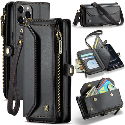 For iPhone 12 Pro CaseMe C36 Card Slots Zipper Wallet RFID Anti-theft Leather Phone Case(Black) - iPhone 12 / 12 Pro Cases by CaseMe | Online Shopping South Africa | PMC Jewellery | Buy Now Pay Later Mobicred