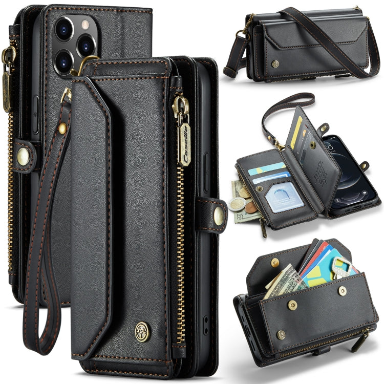 For iPhone 12 Pro Max CaseMe C36 Card Slots Zipper Wallet RFID Anti-theft Leather Phone Case(Black) - iPhone 12 Pro Max Cases by CaseMe | Online Shopping South Africa | PMC Jewellery | Buy Now Pay Later Mobicred