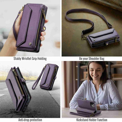 For iPhone 12 mini CaseMe C36 Card Slots Zipper Wallet RFID Anti-theft Leather Phone Case(Purple) - iPhone 12 mini Cases by CaseMe | Online Shopping South Africa | PMC Jewellery | Buy Now Pay Later Mobicred