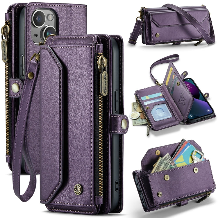 For iPhone 13 mini CaseMe C36 Card Slots Zipper Wallet RFID Anti-theft Leather Phone Case(Purple) - iPhone 13 mini Cases by CaseMe | Online Shopping South Africa | PMC Jewellery | Buy Now Pay Later Mobicred