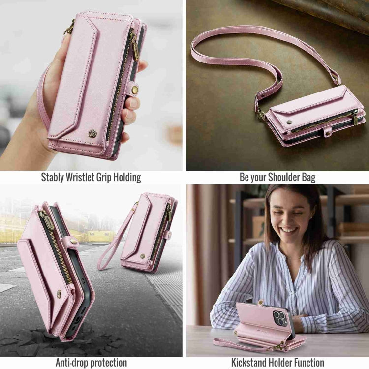 For iPhone 13 Pro Max CaseMe C36 Card Slots Zipper Wallet RFID Anti-theft Leather Phone Case(Pink) - iPhone 13 Pro Max Cases by CaseMe | Online Shopping South Africa | PMC Jewellery | Buy Now Pay Later Mobicred