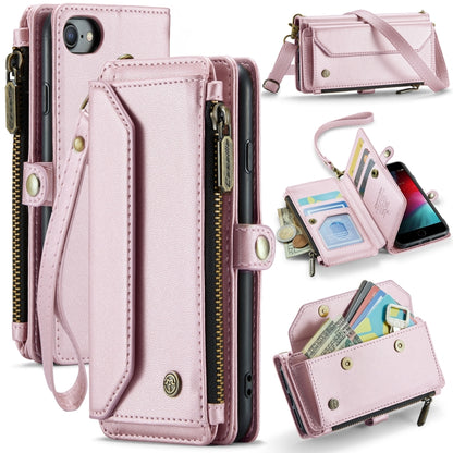 For iPhone 8 / 7 / 6 CaseMe C36 Card Slots Zipper Wallet RFID Anti-theft Leather Phone Case(Pink) - More iPhone Cases by CaseMe | Online Shopping South Africa | PMC Jewellery | Buy Now Pay Later Mobicred