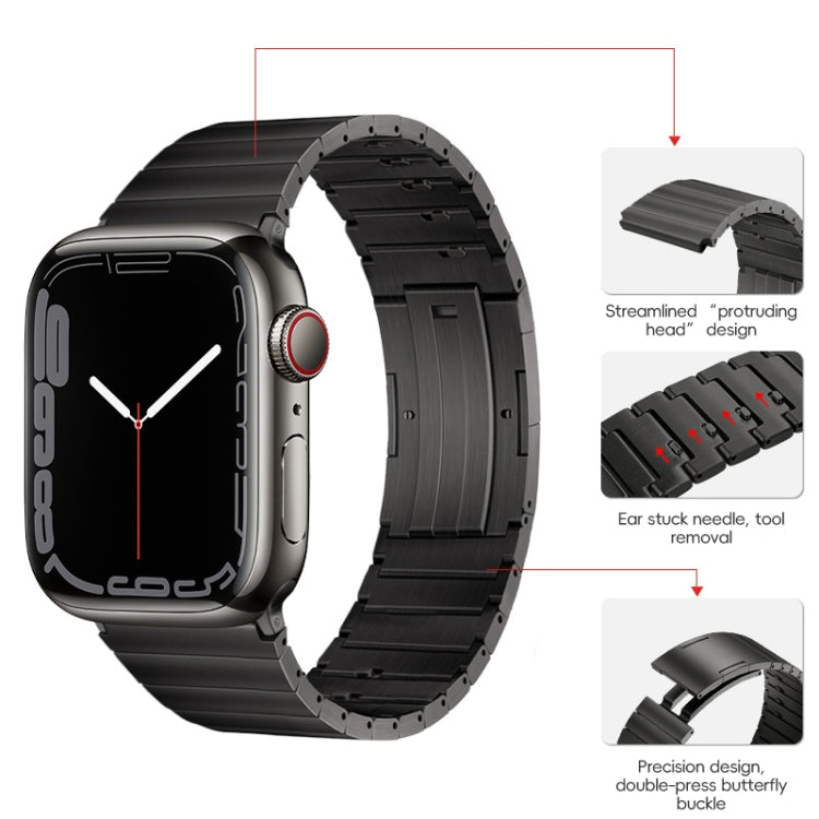 For Apple Watch Series 9 41mm PG65 Single Bead Bamboo Joint Spring Bars Titanium Metal Watch Band(Graphite Black) - free shipping - PMc TechLife - Order now!