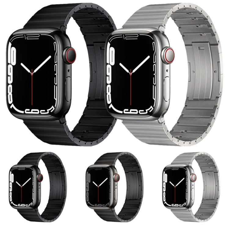 For Apple Watch Ultra 49mm PG65 Single Bead Bamboo Joint Spring Bars Titanium Metal Watch Band(Graphite Black) - Watch Bands by PMC Jewellery | Online Shopping South Africa | PMC Jewellery | Buy Now Pay Later Mobicred