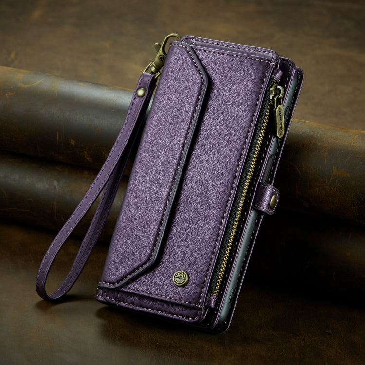 For Samsung Galaxy A12 5G CaseMe C36 Card Slots Zipper Wallet RFID Anti-theft Leather Phone Case(Purple) - Galaxy Phone Cases by CaseMe | Online Shopping South Africa | PMC Jewellery | Buy Now Pay Later Mobicred