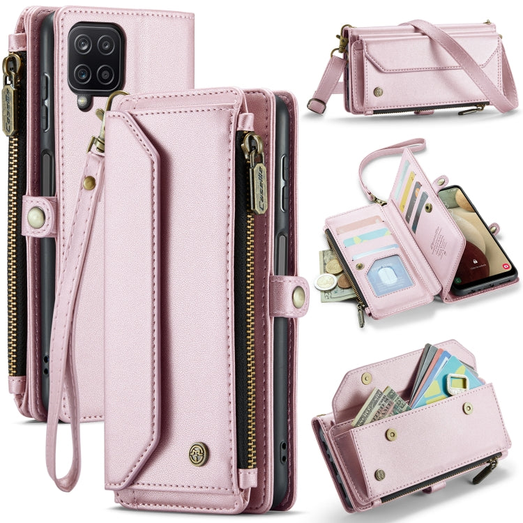 For Samsung Galaxy A12 5G CaseMe C36 Card Slots Zipper Wallet RFID Anti-theft Leather Phone Case(Pink) - Galaxy Phone Cases by CaseMe | Online Shopping South Africa | PMC Jewellery | Buy Now Pay Later Mobicred