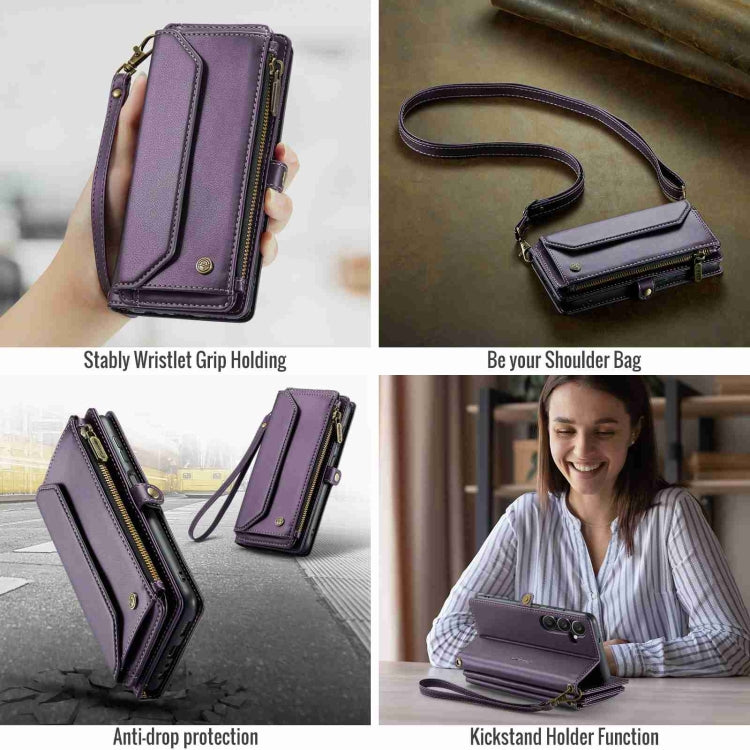 For Samsung Galaxy A15 CaseMe C36 Card Slots Zipper Wallet RFID Anti-theft Leather Phone Case(Purple) - Galaxy Phone Cases by CaseMe | Online Shopping South Africa | PMC Jewellery | Buy Now Pay Later Mobicred