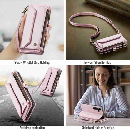 For Samsung Galaxy A15 CaseMe C36 Card Slots Zipper Wallet RFID Anti-theft Leather Phone Case(Pink) - Galaxy Phone Cases by CaseMe | Online Shopping South Africa | PMC Jewellery | Buy Now Pay Later Mobicred