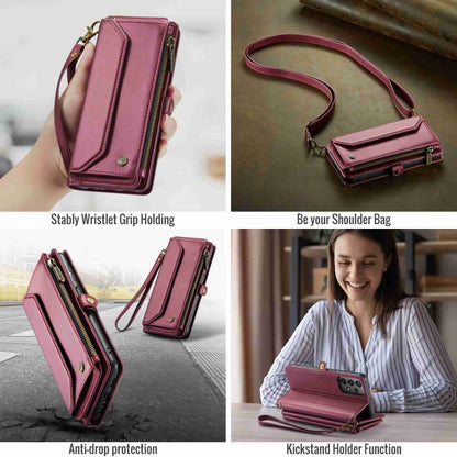 For Samsung Galaxy A23 CaseMe C36 Card Slots Zipper Wallet RFID Anti-theft Leather Phone Case(Wine Red) - Galaxy Phone Cases by CaseMe | Online Shopping South Africa | PMC Jewellery | Buy Now Pay Later Mobicred