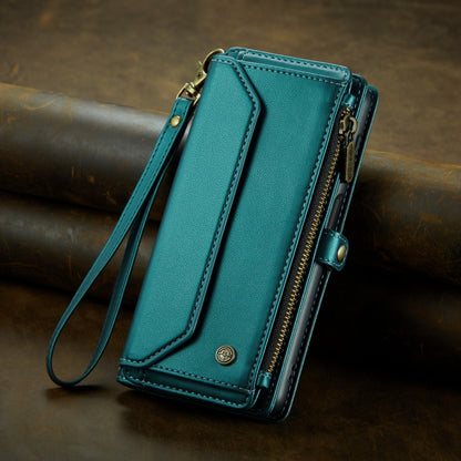 For Samsung Galaxy A25 CaseMe C36 Card Slots Zipper Wallet RFID Anti-theft Leather Phone Case(Blue-green) - Galaxy Phone Cases by CaseMe | Online Shopping South Africa | PMC Jewellery | Buy Now Pay Later Mobicred