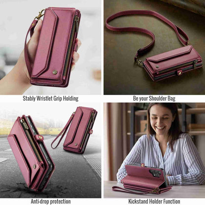 For Samsung Galaxy A32 5G CaseMe C36 Card Slots Zipper Wallet RFID Anti-theft Leather Phone Case(Wine Red) - Galaxy Phone Cases by CaseMe | Online Shopping South Africa | PMC Jewellery | Buy Now Pay Later Mobicred