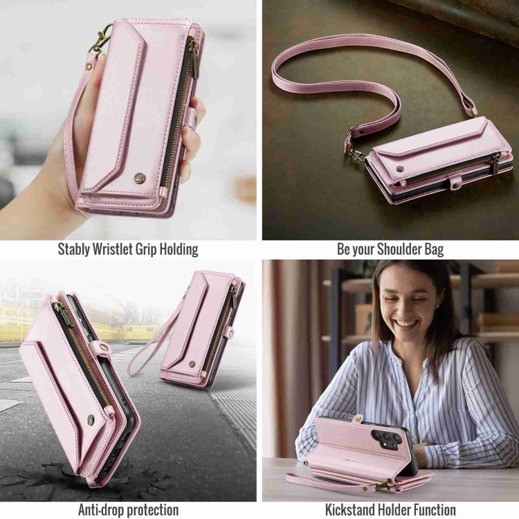 For Samsung Galaxy A32 5G CaseMe C36 Card Slots Zipper Wallet RFID Anti-theft Leather Phone Case(Pink) - Galaxy Phone Cases by CaseMe | Online Shopping South Africa | PMC Jewellery | Buy Now Pay Later Mobicred