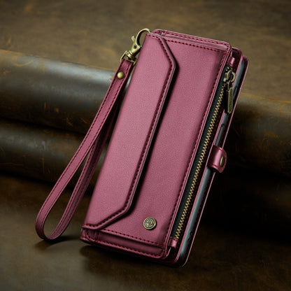 For Samsung Galaxy A33 5G CaseMe C36 Card Slots Zipper Wallet RFID Anti-theft Leather Phone Case(Wine Red) - Galaxy Phone Cases by CaseMe | Online Shopping South Africa | PMC Jewellery | Buy Now Pay Later Mobicred