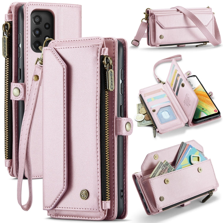 For Samsung Galaxy A33 5G CaseMe C36 Card Slots Zipper Wallet RFID Anti-theft Leather Phone Case(Pink) - Galaxy Phone Cases by CaseMe | Online Shopping South Africa | PMC Jewellery | Buy Now Pay Later Mobicred