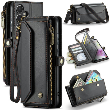 For Samsung Galaxy A35 5G CaseMe C36 Card Slots Zipper Wallet RFID Anti-theft Leather Phone Case(Black) - Galaxy Phone Cases by CaseMe | Online Shopping South Africa | PMC Jewellery | Buy Now Pay Later Mobicred