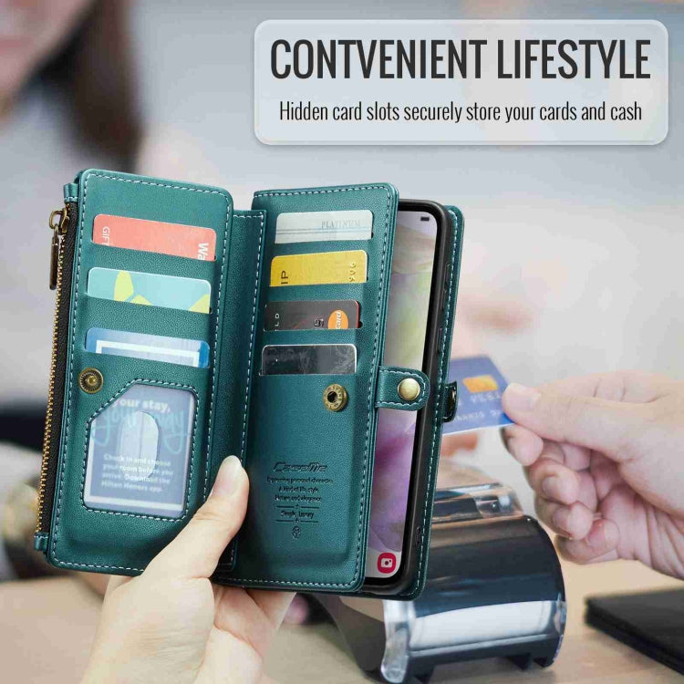 For Samsung Galaxy A35 5G CaseMe C36 Card Slots Zipper Wallet RFID Anti-theft Leather Phone Case(Blue-green) - Galaxy Phone Cases by CaseMe | Online Shopping South Africa | PMC Jewellery | Buy Now Pay Later Mobicred