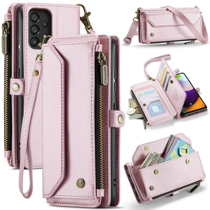 For Samsung Galaxy A52 / A52s 5G CaseMe C36 Card Slots Zipper Wallet RFID Anti-theft Leather Phone Case(Pink) - Galaxy Phone Cases by CaseMe | Online Shopping South Africa | PMC Jewellery | Buy Now Pay Later Mobicred